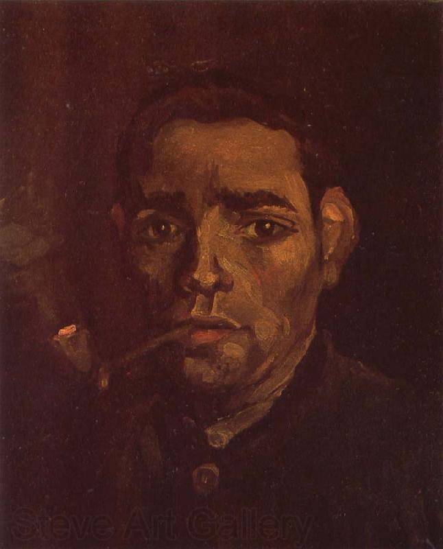 Vincent Van Gogh Head of a Young Peasant with Pipe (nn04)